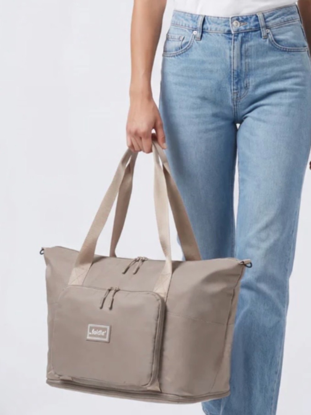 The Foldie Travel Tote Bag with Front Pocket - Casual Weekend Carryall
